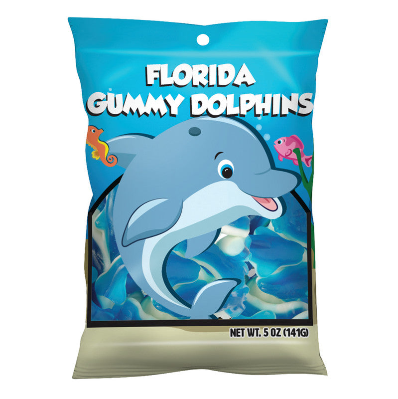 Wholesale Florida Gummy Dolphins 5 Oz Peg Bag *Fl Dc Only* Bulk