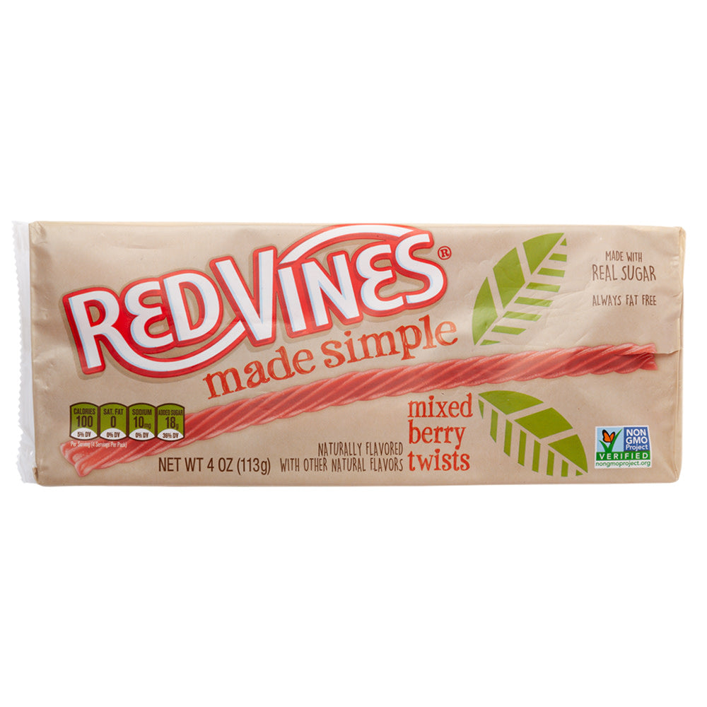 Wholesale Red Vines Made Simple Mixed Berry Twists 4 Oz Tray- Bulk