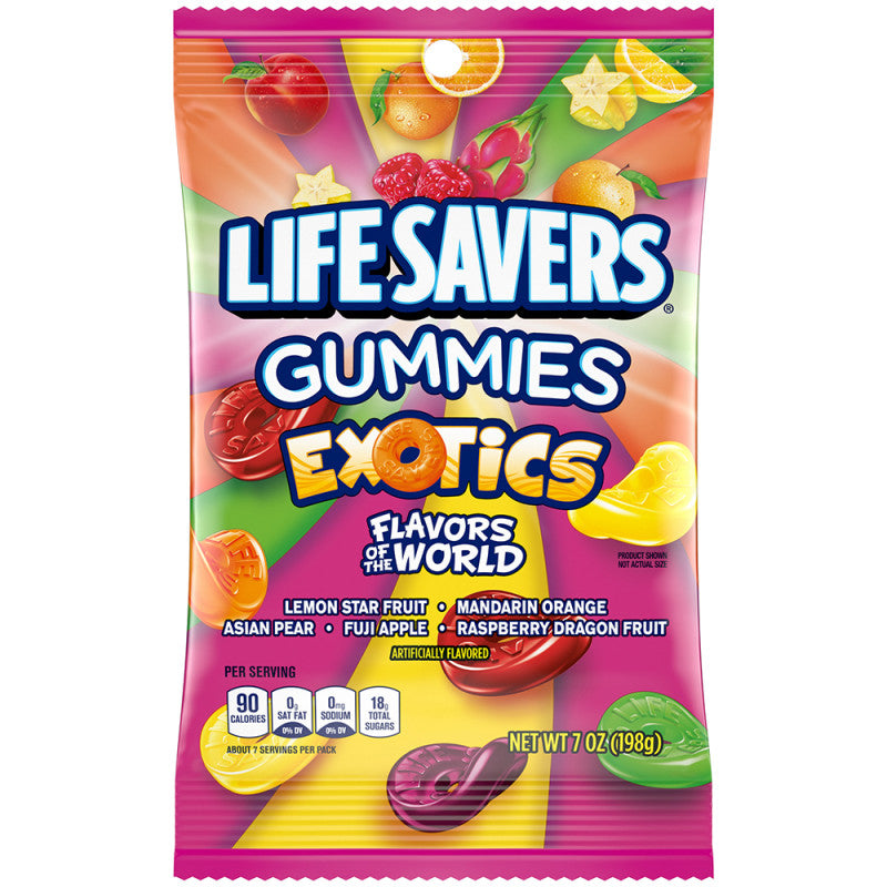 Wholesale Lifesavers Exotics Gummies 7 Oz Peg Bag Bulk