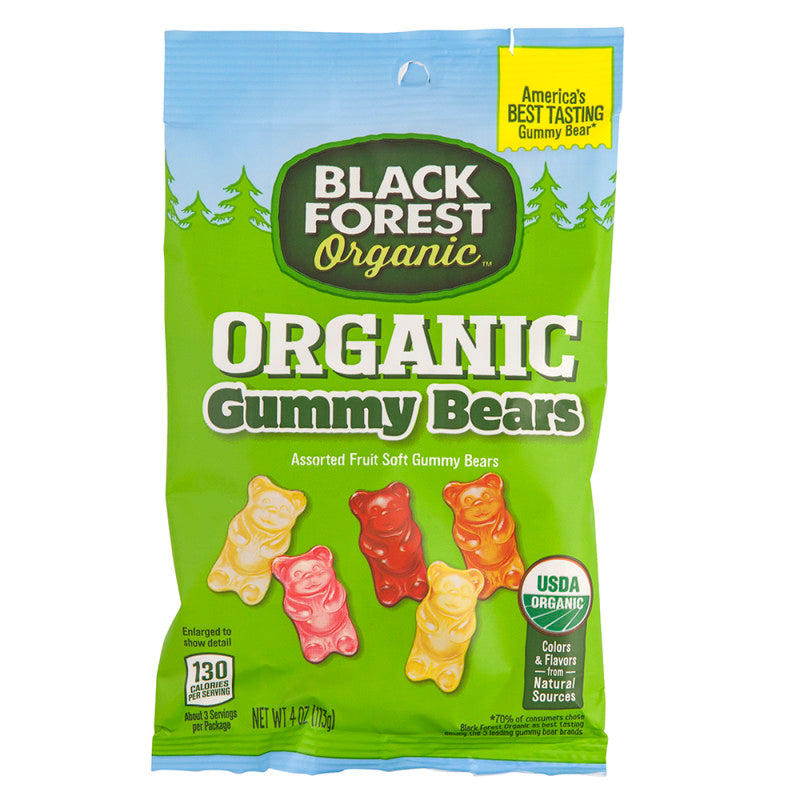 Wholesale Black Forest Organic Gummy Bears 4 Oz Peg Bag Bulk