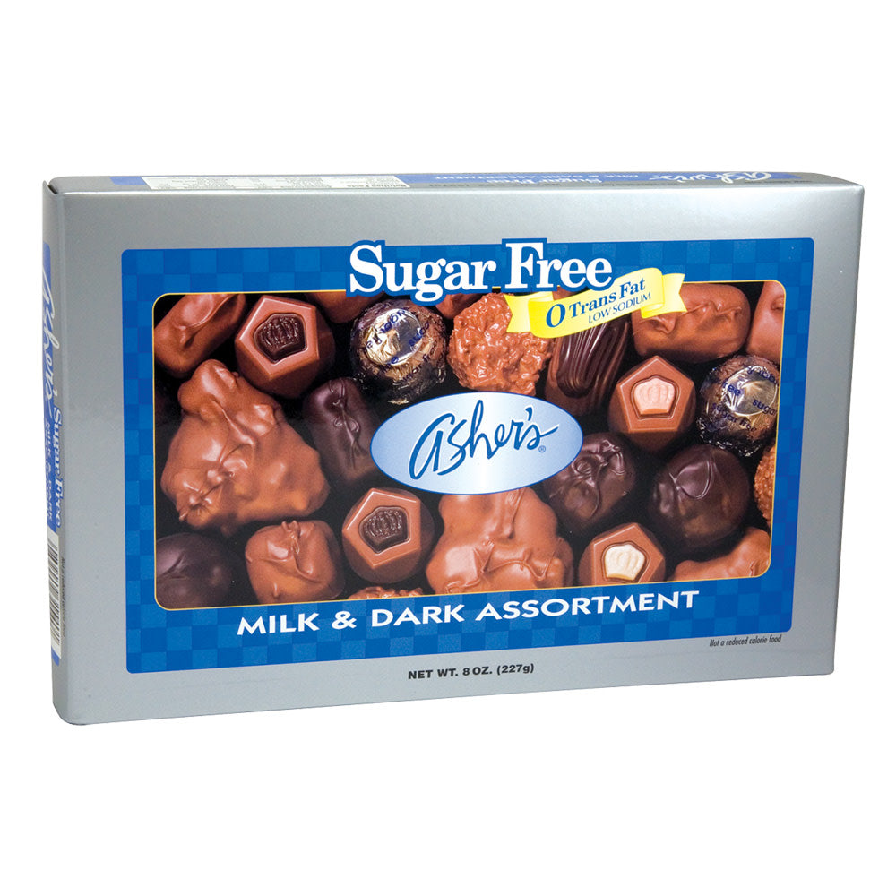 Wholesale Asher'S Sugar Free Milk And Dark Chocolate Assortment 8 Oz Box- Bulk