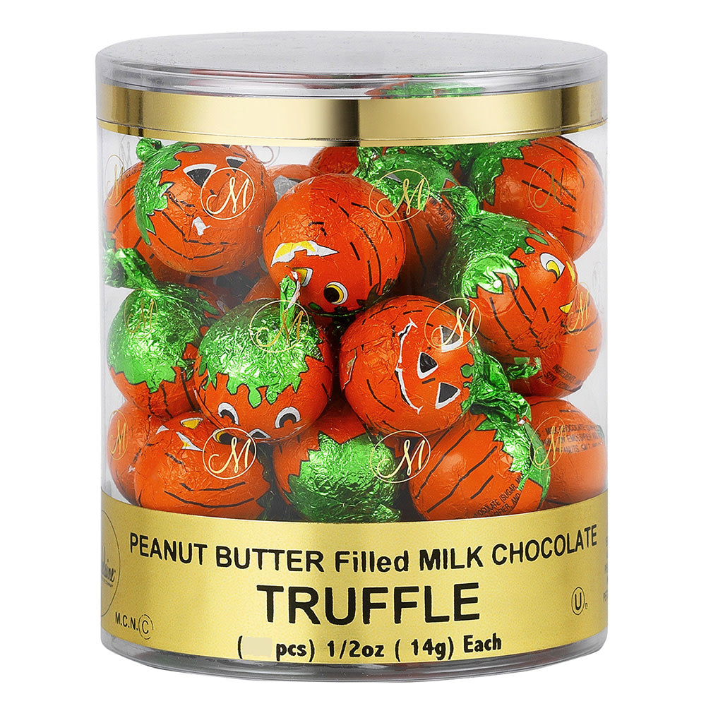Wholesale Madelaine Peanut Butter Filled Milk Chocolate Foiled Pumpkins 0.5 Oz- Bulk