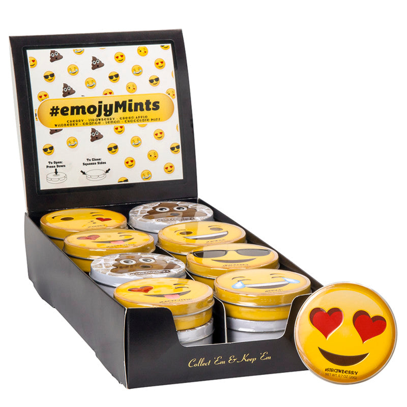 Wholesale Amusemints Emojy Mints Assorted Fruit Candies 0.7 Oz Tin Bulk