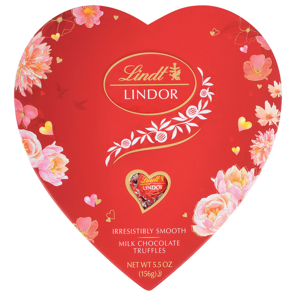 Lindt Lindor Milk Chocolate Truffles 5.5 Oz Heart Box