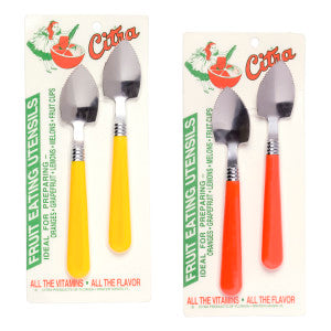 Wholesale Citra Grapefruit Spoons 2 Pc Carded Plastic Handles Set #349 *Fl Dc Only* Bulk