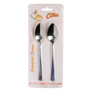 Wholesale Stainless Steel Fruit Spoon 2 Pc Carded #2115 *Fl Dc Only* Bulk