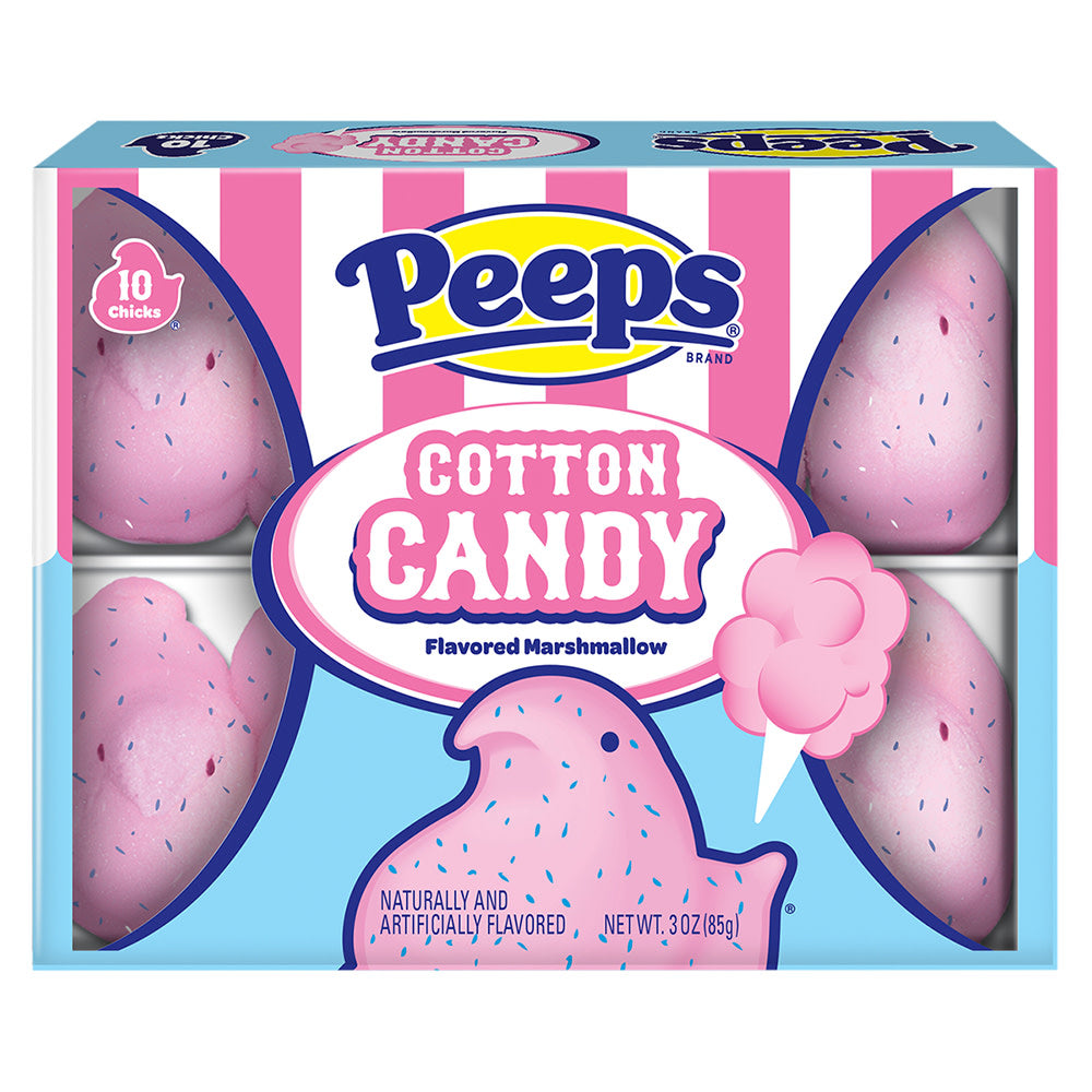 Peeps Cotton Candy 3 Oz Chicks 10 Piece Box