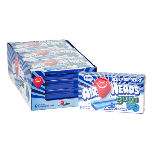 Wholesale Airheads Sugar Free Blue Raspberry Gum 14 Pc 1.19 Oz- Bulk