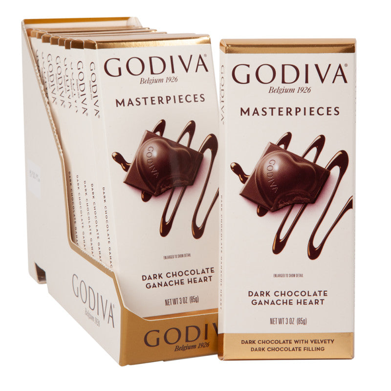 Wholesale Godiva Masterpieces Dark Chocolate Ganache Heart 3 Oz Tablet Bar Bulk