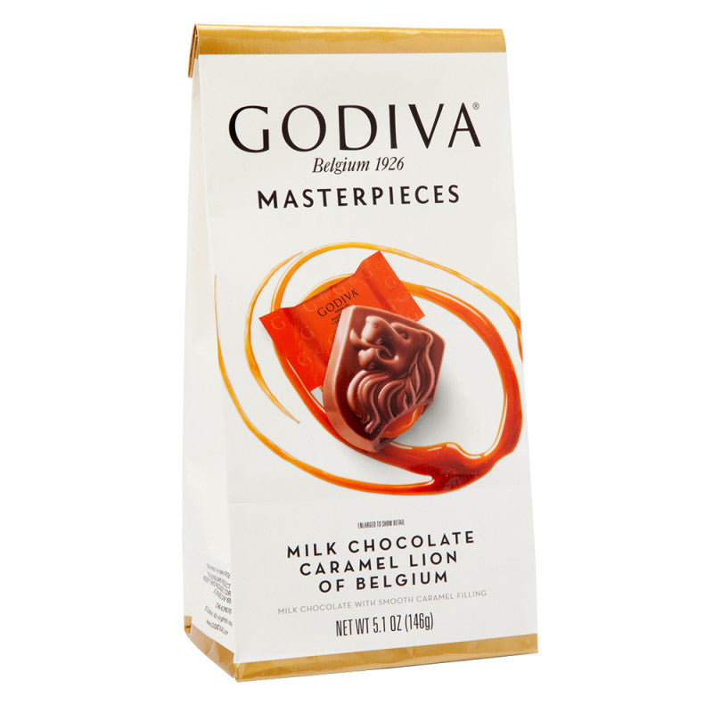 Wholesale Godiva Masterpieces Milk Chocolate Caramel Lion 5.1 Oz Bag Bulk