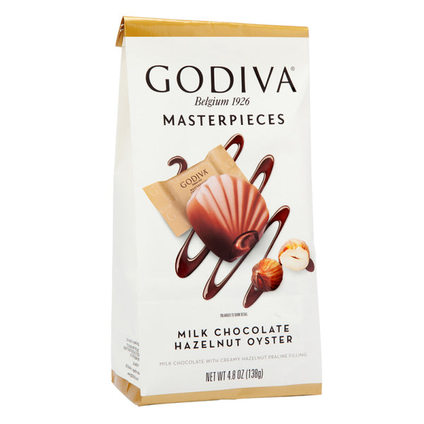 Godiva Masterpieces Milk Chocolate Hazelnut Oyster 4.8 Oz Bag – BoxNCase