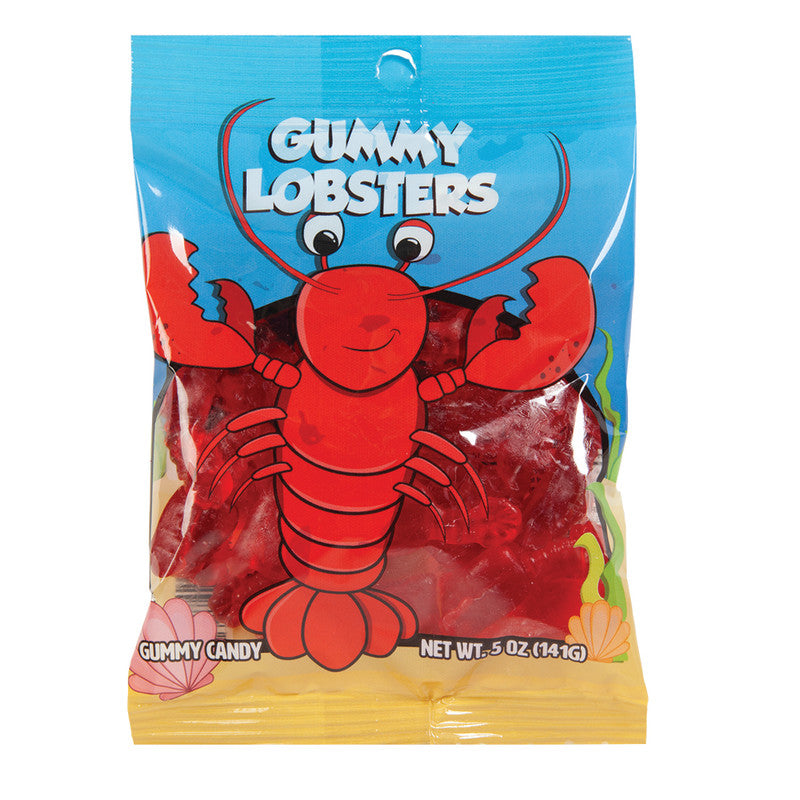 Wholesale Amusemints Gummy Lobsters 5 Oz Peg Bag-12ct case Bulk