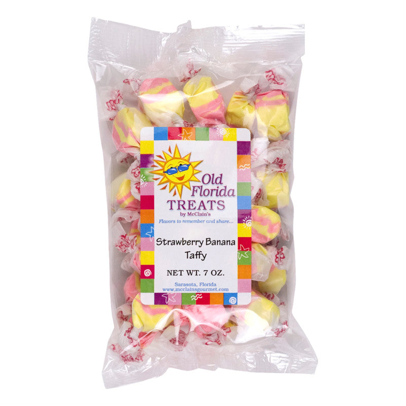 Wholesale Old Florida Treats Strawberry Banana Taffy 7 Oz Bag *Fl Dc Only*- Bulk
