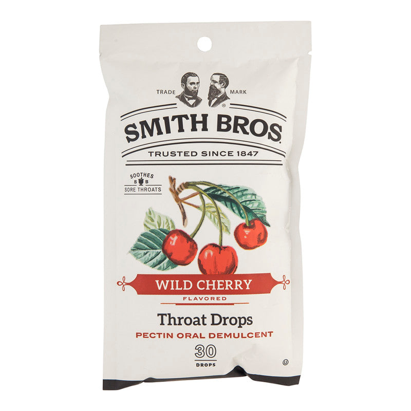 Wholesale Smith Bros Throat Drops Wild Cherry 4 Oz Peg Bag- Bulk