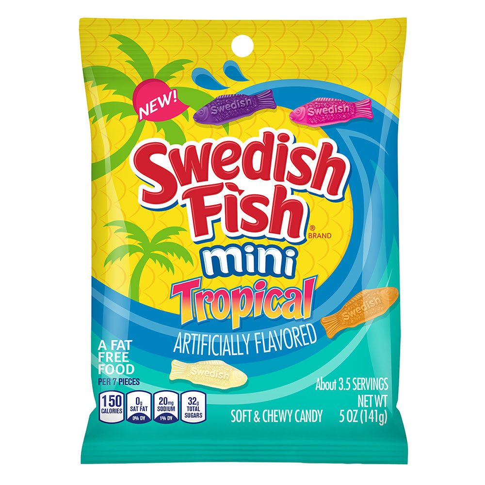 Swedish Fish Mini Tropical 5 Oz Peg Bag