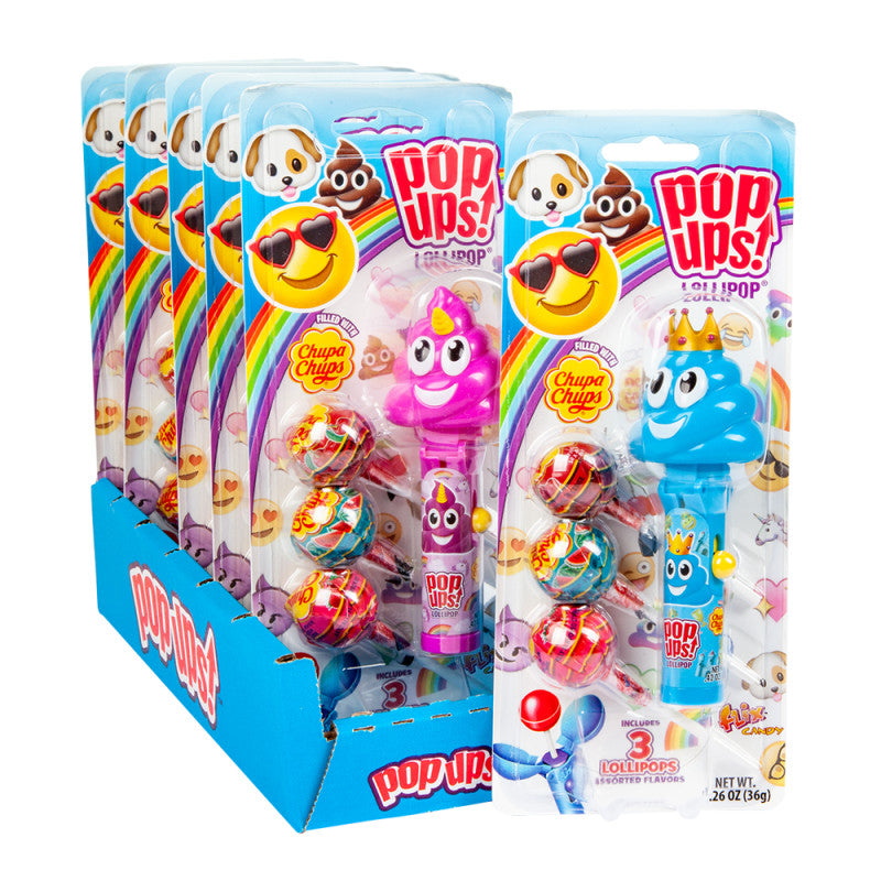 Wholesale Pop Ups Emoji Lollipop 1.26 Oz Blister Pack Bulk