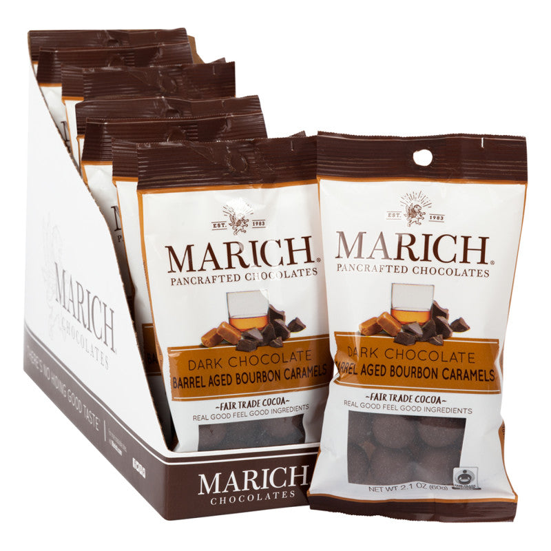Wholesale Marich Dark Chocolate Bourbon Caramels 2.1 Oz Bag Bulk