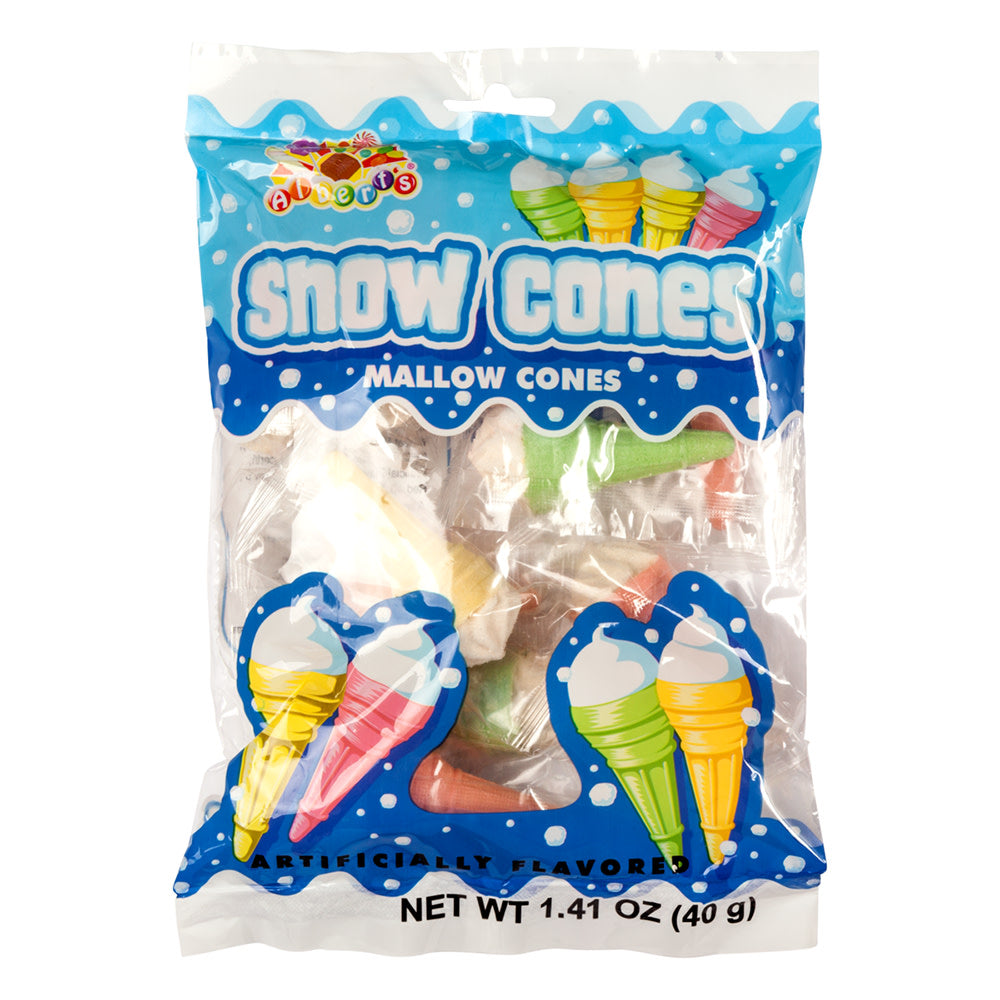 Wholesale Snow Cones Mallow Cones 1.41 Oz Peg Bag-12ct Case Bulk