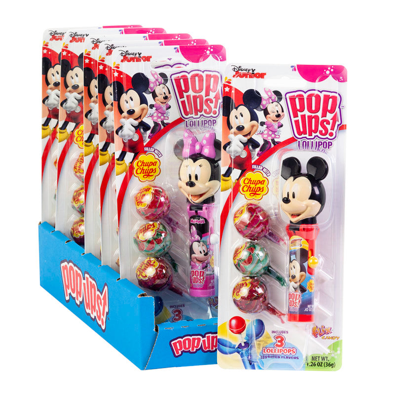 Wholesale Pop Ups Mickey And Minnie Lollipop 1.26 Oz Blister Pack- Bulk