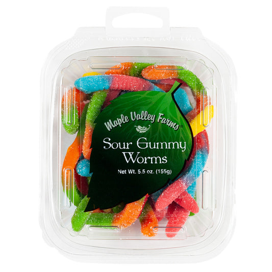 Wholesale Maple Valley Farms Sour Gummy Worms 5.5 Oz- Bulk