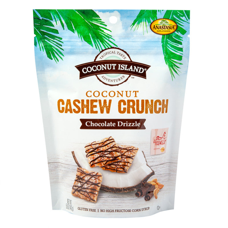 Wholesale Anastasia Coconut Island Coconut Cashew Crunch Chocolate Drizzle 5 Oz Pouch *Fl Dc Only* Bulk