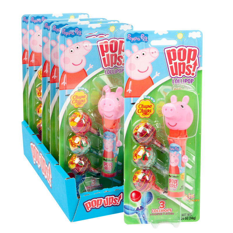 Wholesale Pop Ups Peppa Pig Lollipops 1.26 Oz Blister Pack Bulk