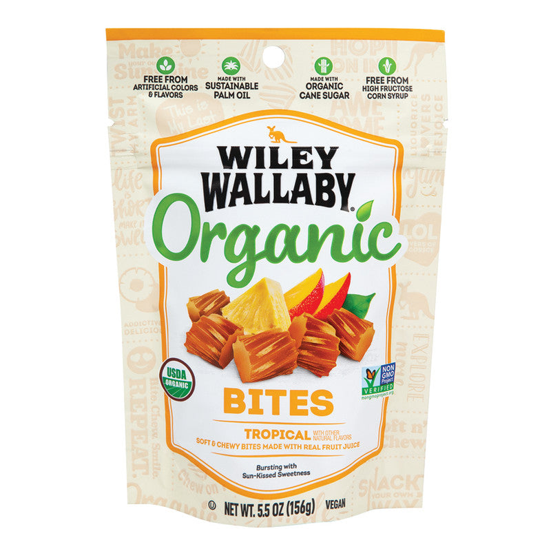 Wholesale Wiley Wallaby Tropical Organic Bites 5.5 Oz Pouch- Bulk