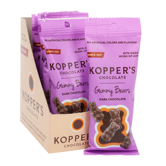 Wholesale Kopper's Dark Chocolate Gummy Bears 2 Oz- Bulk