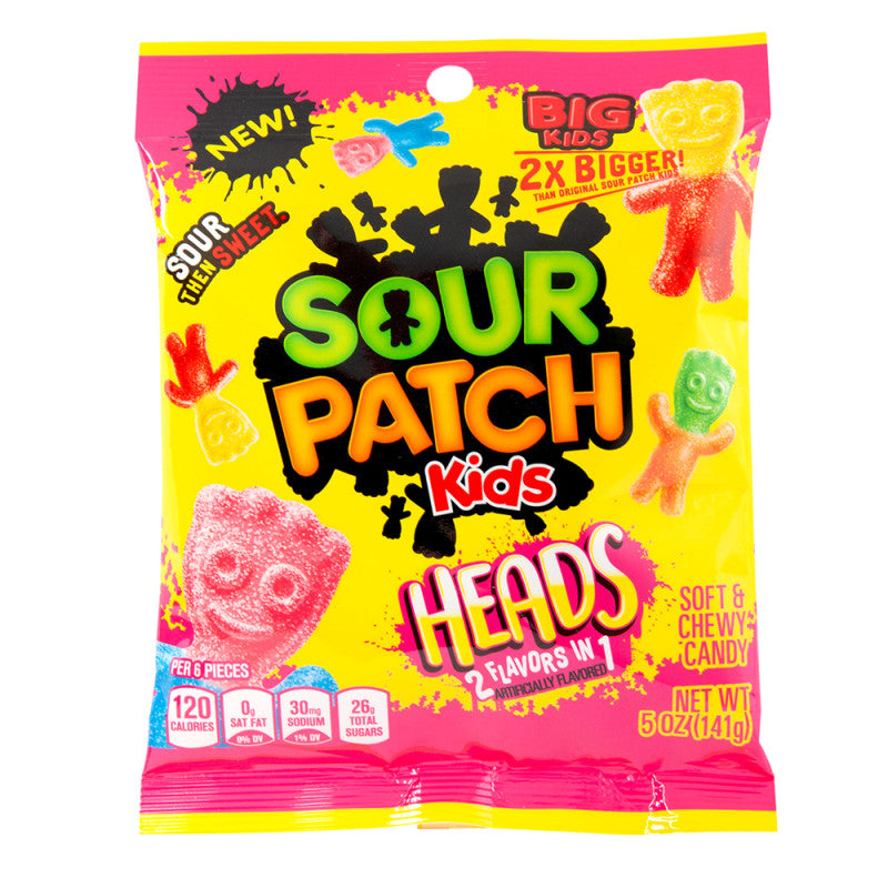 Wholesale Sour Patch Kids Heads 5 Oz Peg Bag Bulk