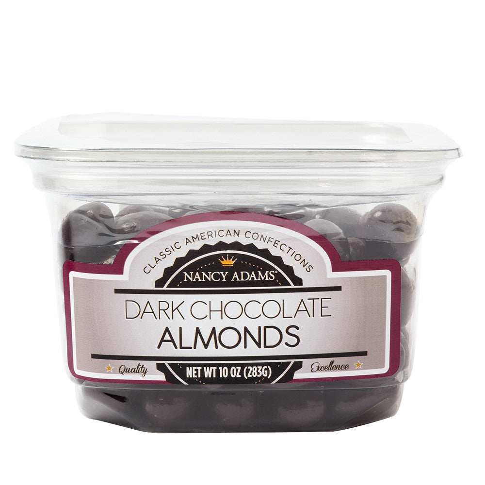 Nancy Adams Dark Chocolate Almonds 10 Oz Tub