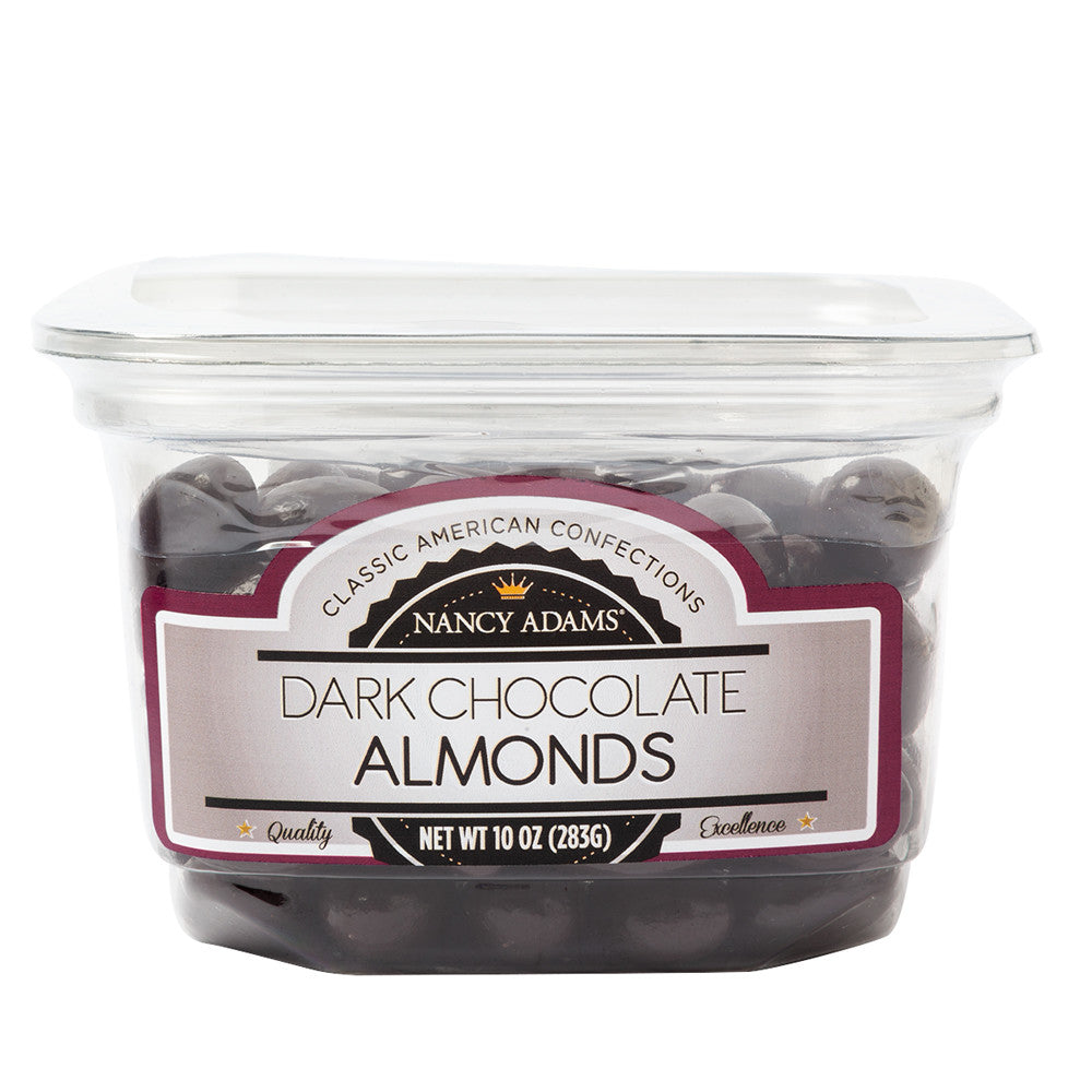 Wholesale Nancy Adams Dark Chocolate Almonds 10 Oz Tub- Bulk