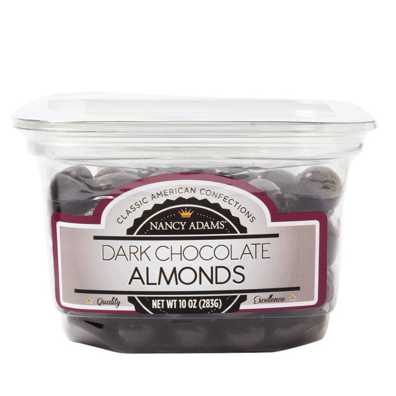Wholesale Nancy Adams Dark Chocolate Almonds 10 Oz Tub Bulk
