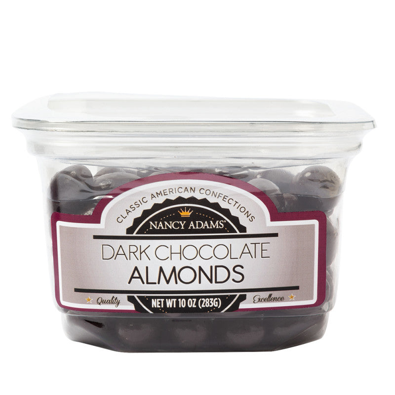Wholesale Nancy Adams Dark Chocolate Almonds 10 Oz Tub- Bulk