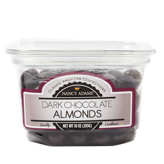 Wholesale Nancy Adams Dark Chocolate Almonds 10 Oz Tub- Bulk