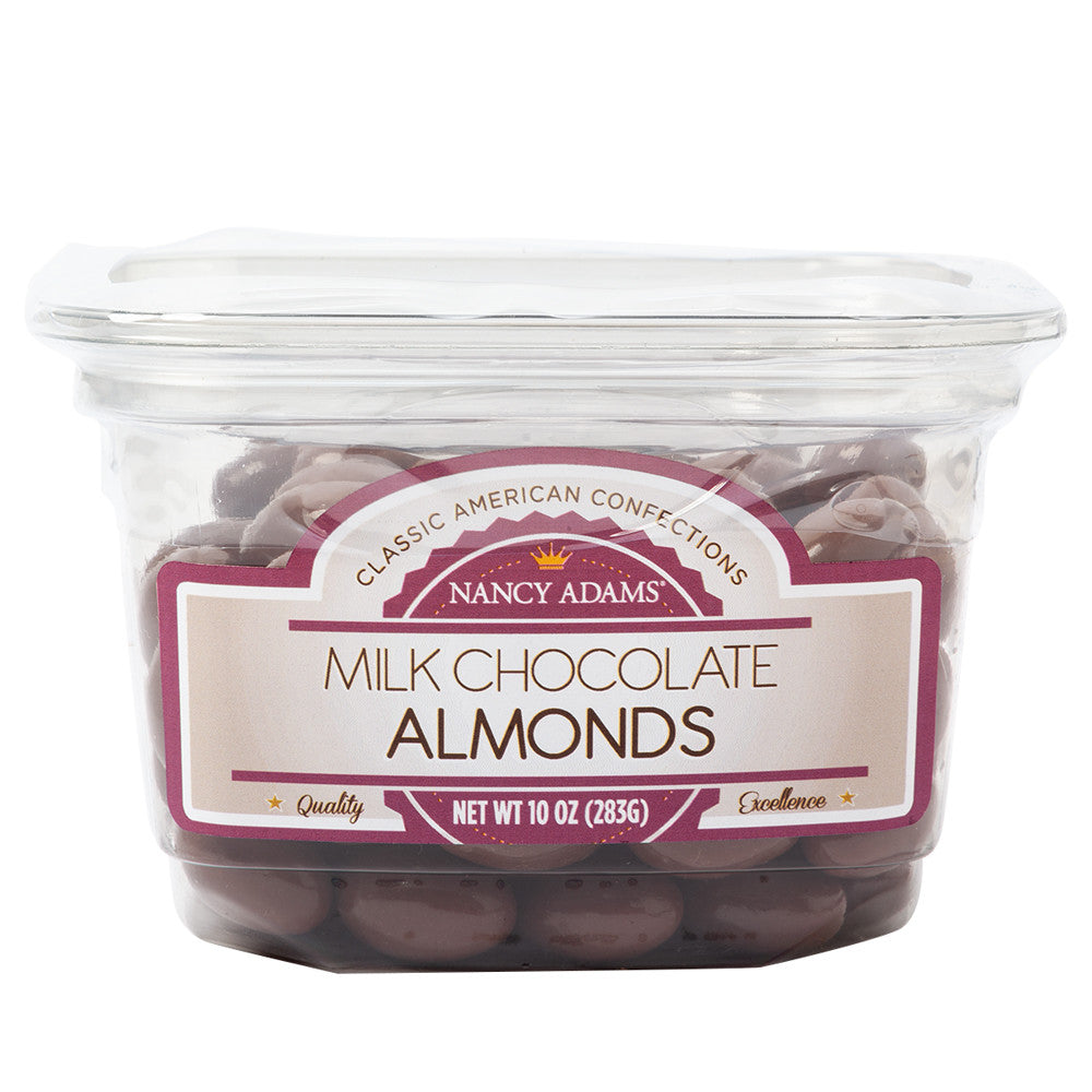Wholesale Nancy Adams Milk Chocolate Almonds 10 Oz Tub- Bulk
