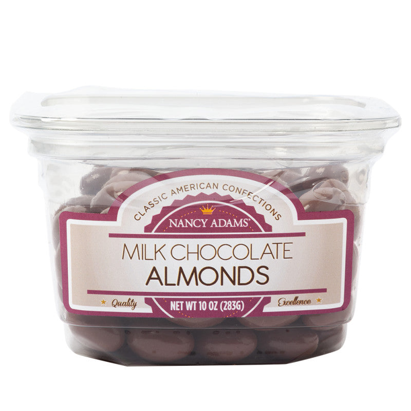 Wholesale Nancy Adams Milk Chocolate Almonds 10 Oz Tub- Bulk