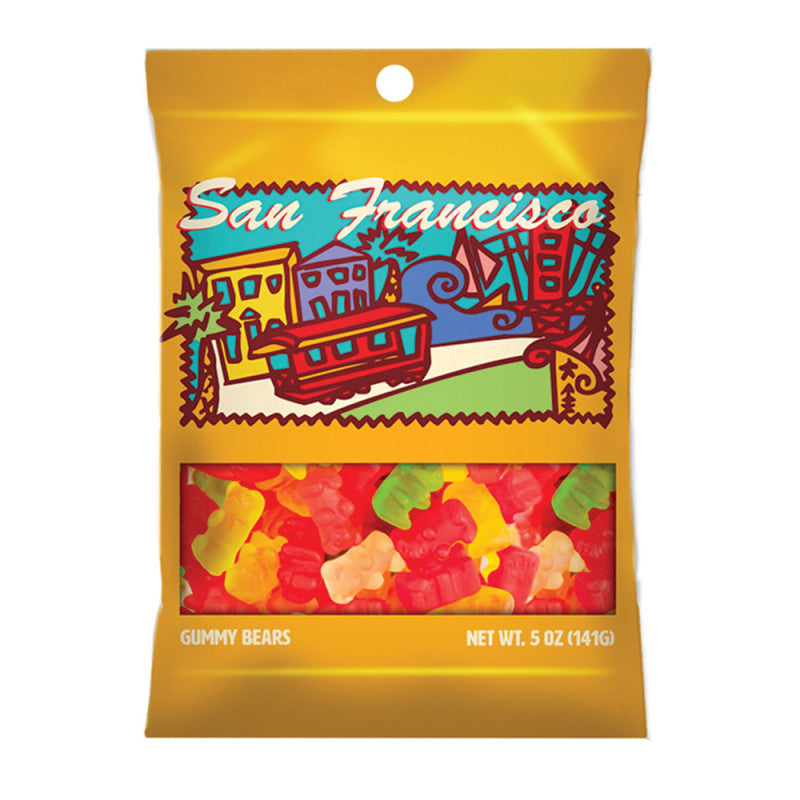 Wholesale Amusemints San Francisco Gummy Bears 5 Oz Peg Bag *Sf Dc Only* Bulk