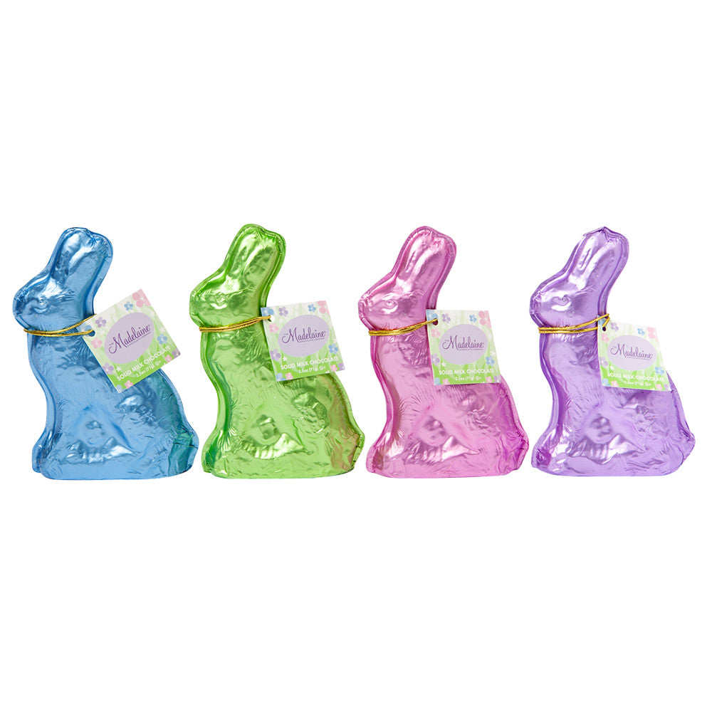 Wholesale Single Color Assorted Foil Rabbits 2.5 Oz- Bulk