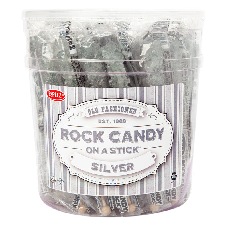 Wholesale Espeez Rock Candy Silver Sticks Tub 0.8 Oz Bulk