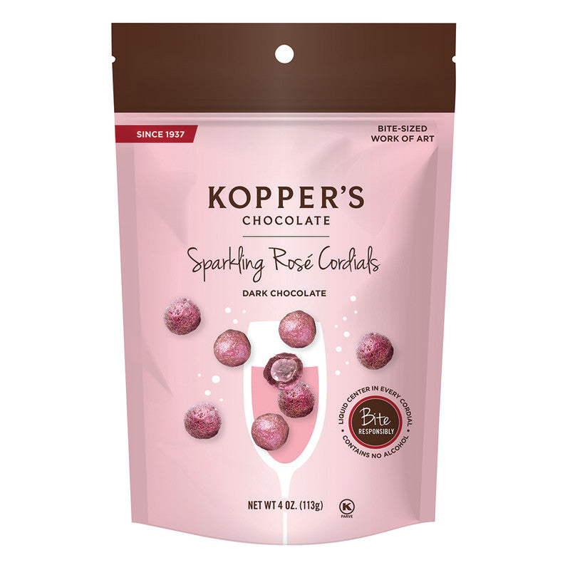 Wholesale Kopper's Sparkling Rose Cordials 4 Oz Pouch Bulk