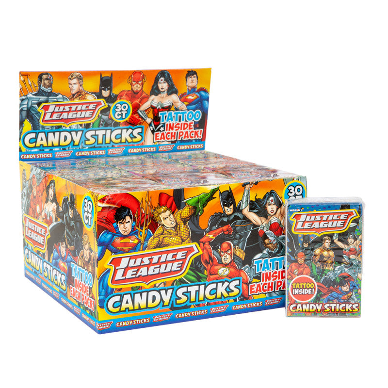Wholesale Justice League Candy Sticks With Tattoo- Bulk