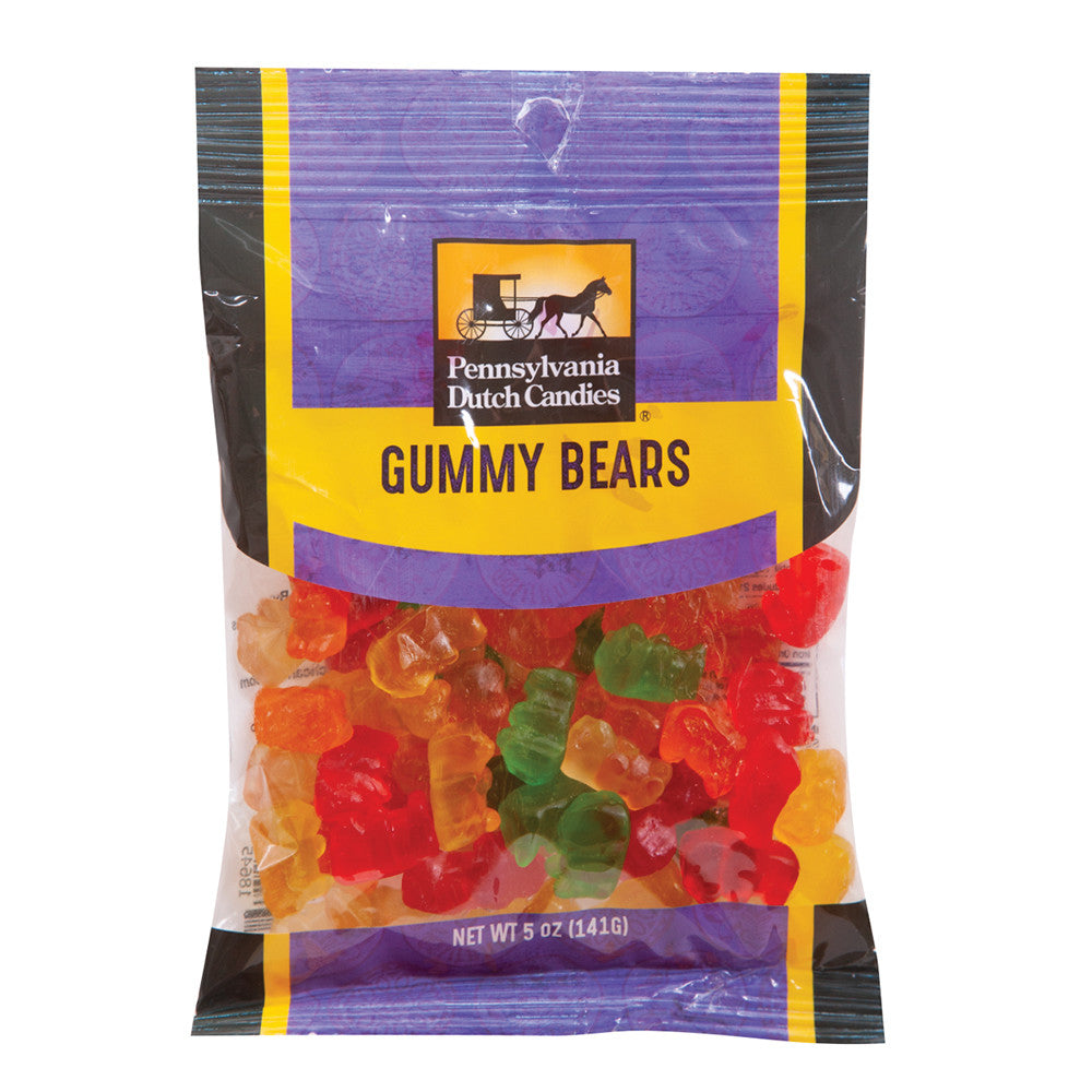 Pdc Clear Window Bag Gummy Bears Peg Bag 5 Oz