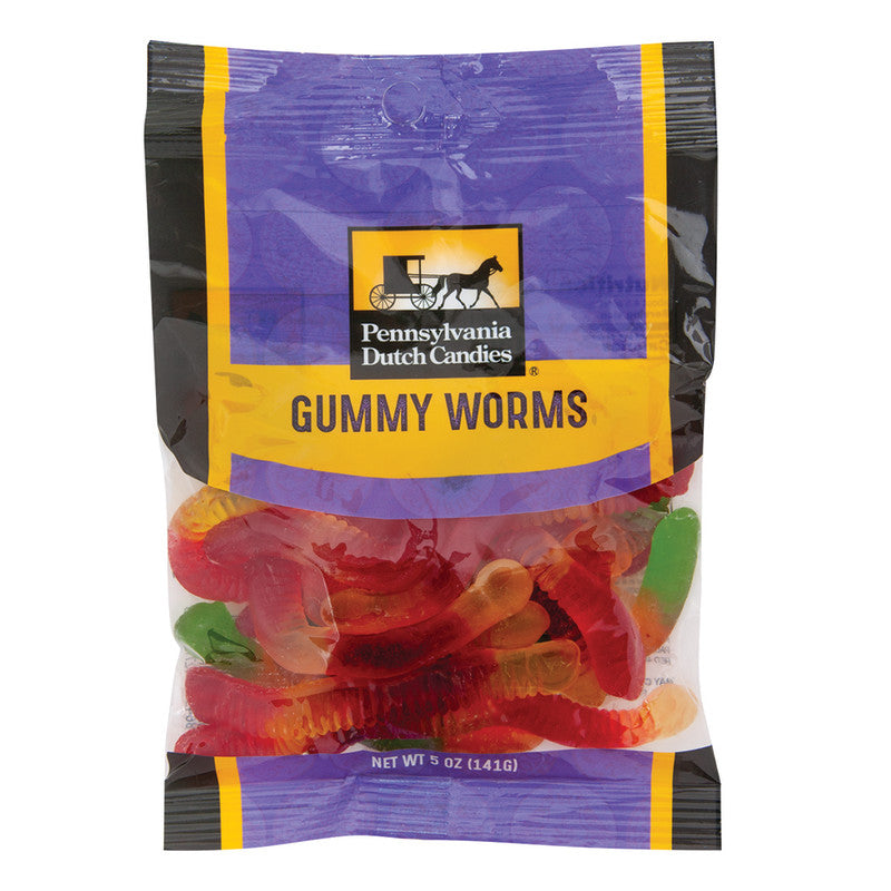 Wholesale Pdc Clear Window Bag Gummy Worms Peg Bag 5 Oz- Bulk