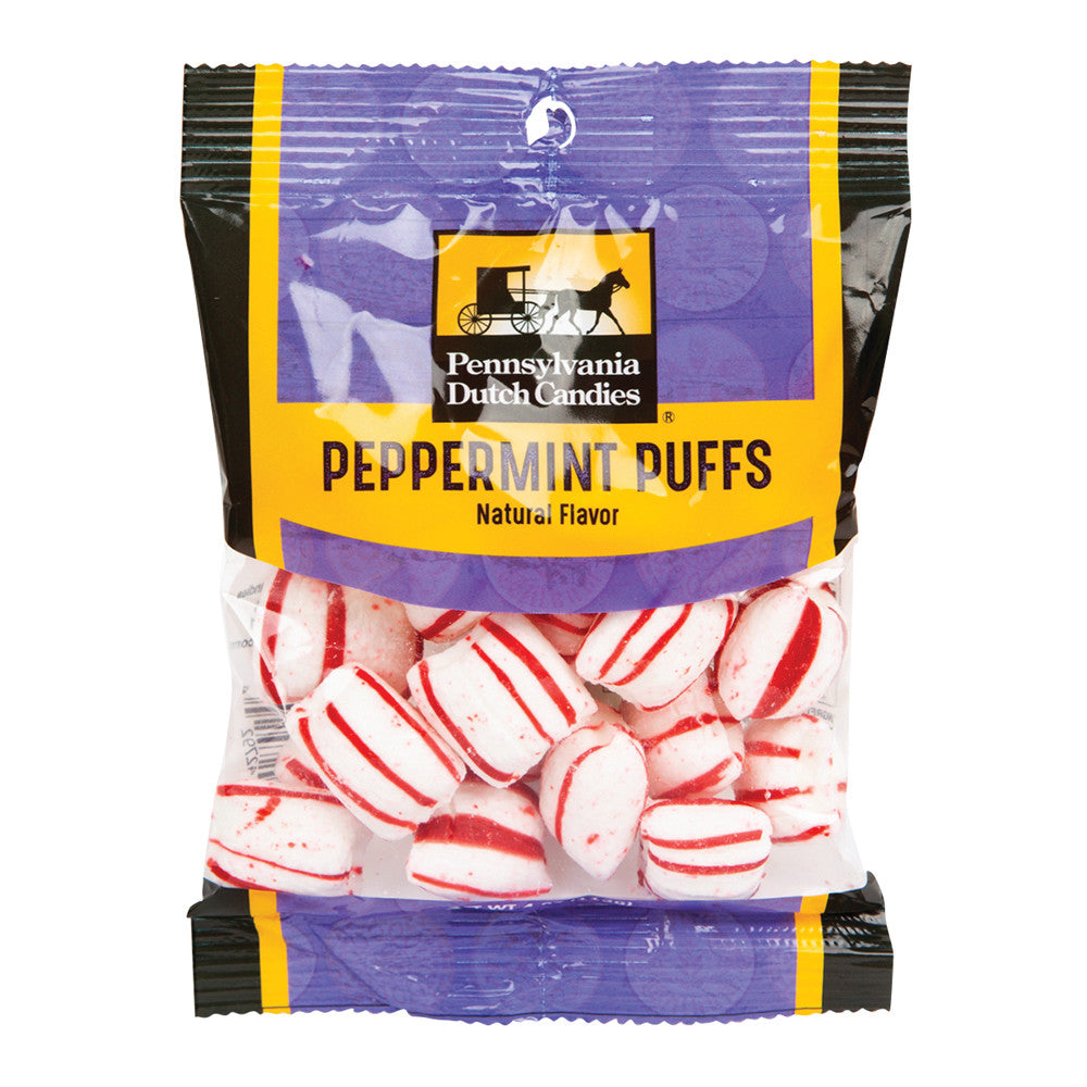 Wholesale Pdc Clear Window Bag Peppermint Sugar Puffs Peg Bag 4 Oz- Bulk