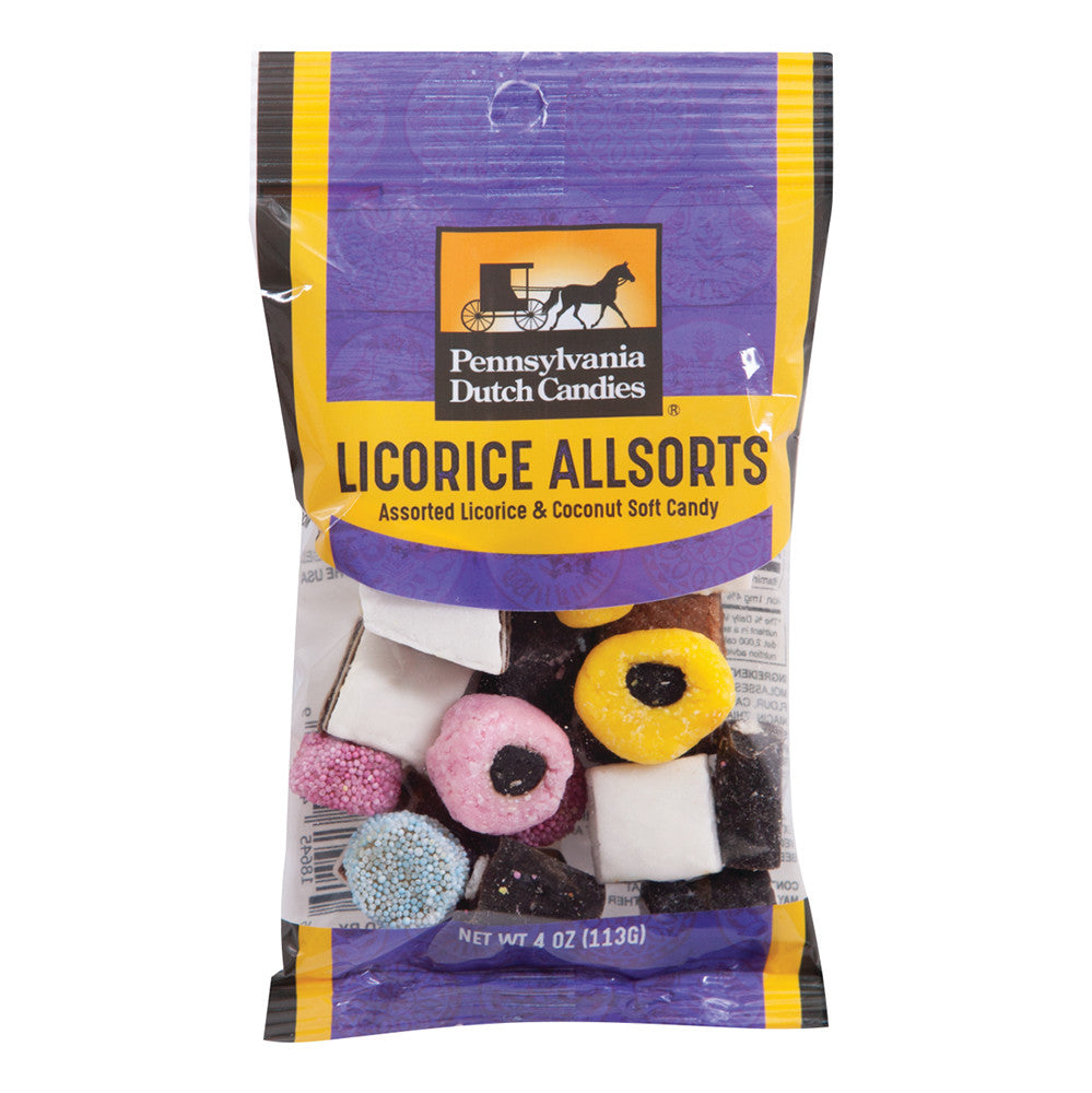 Wholesale Pdc Clear Window Bag Licorice Allsorts Peg Bag 4 Oz-12ct Case Bulk