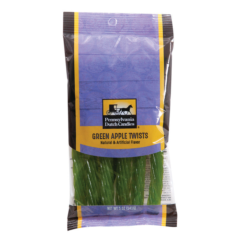 Wholesale Pdc Clear Window Bag Sour Apple Licorice Twists Peg Bag 5 Oz- Bulk