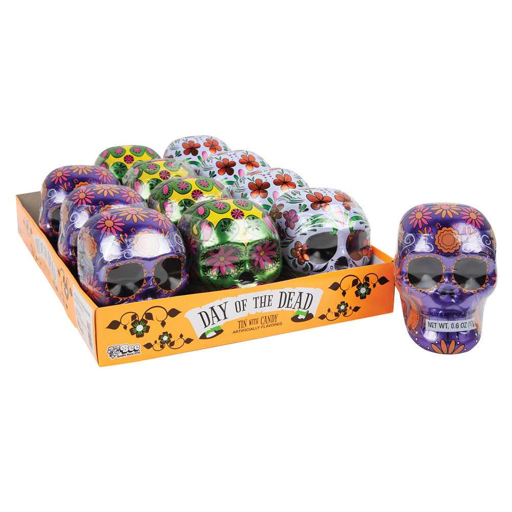 Wholesale Day Of The Dead Tin With Smarties Candy 0.6 Oz Bulk