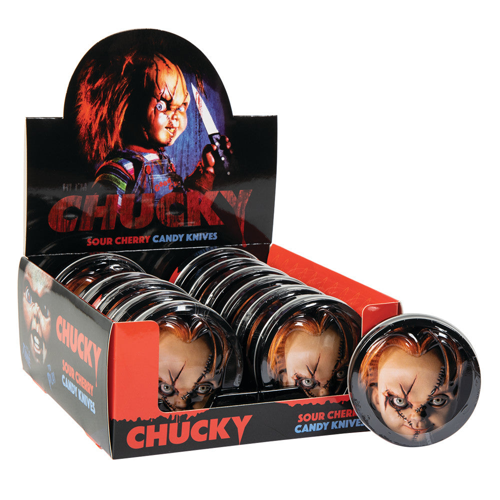 Wholesale Childsplay Chucky Sour Cherry Candy Knives 1.2 Oz Tin Bulk