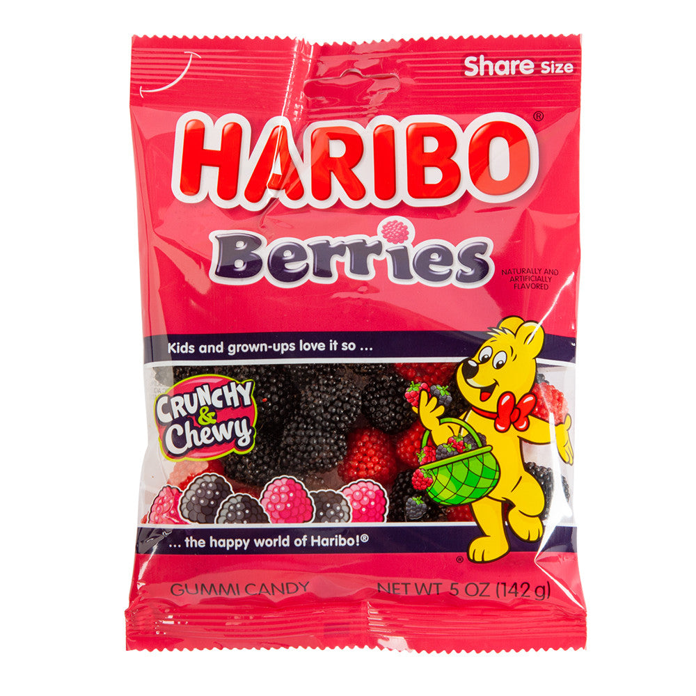 Haribo Berries Gummi Candy 5 Oz Peg Bag
