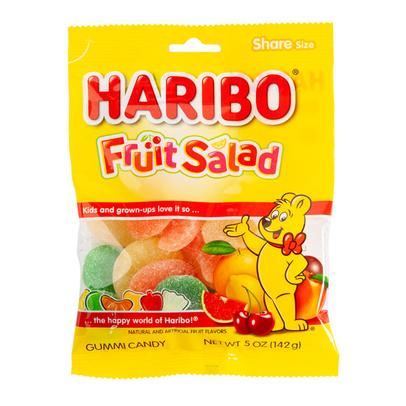 Wholesale Haribo Fruit Salad Gummi Candy 5 Oz Peg Bag- Bulk